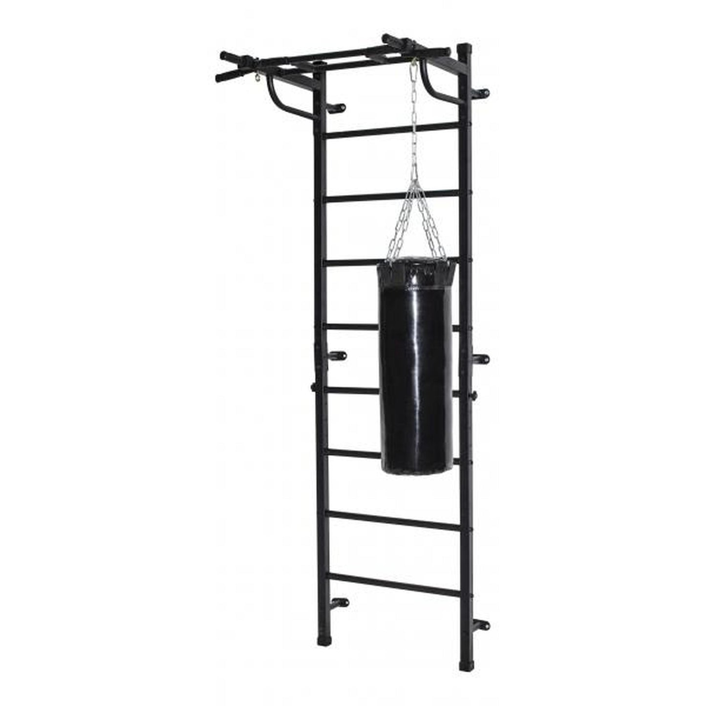 BOGATYR FLEXTER Black 241*78*68.5 cm Wall Gym for Adults with Stall Bars and Pull-Up Bar Up to 250 kg