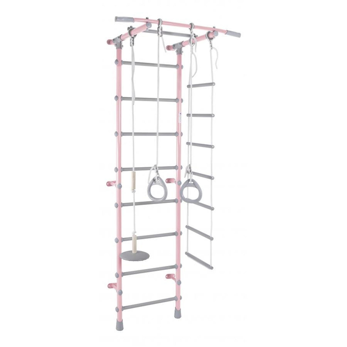 Mur de Gymnastique pour Enfants avec Espalier, Anneaux, Échelle et Balançoire PASTEL1 217*63*52.5 cm