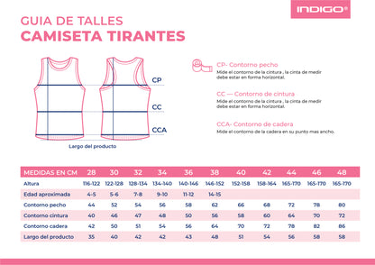 Camiseta Tirantes con Ribete INDIGO Negro