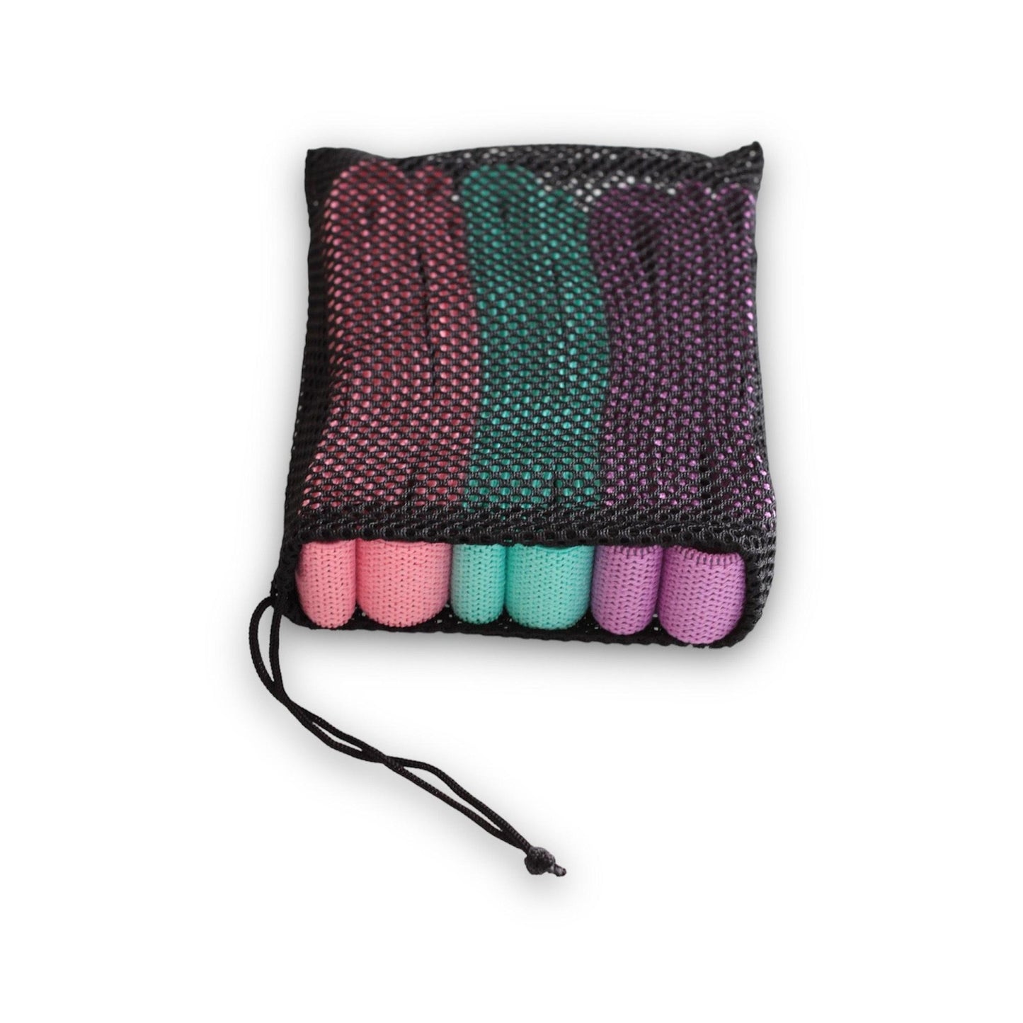 Bandas Elásticas de Tela 3 Niveles de Resistencias Larga INDIGO Púrpura-Rosa-Verde Claro