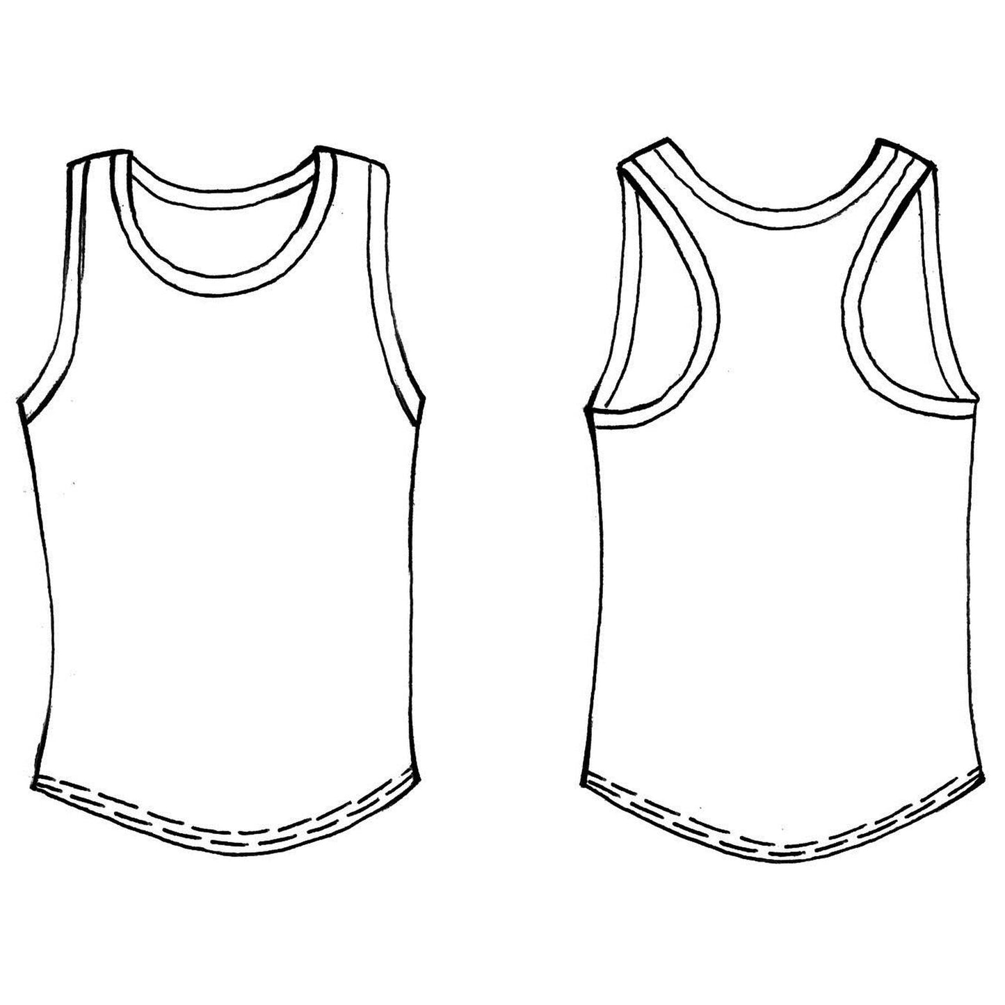 Camiseta Tirantes con Ribete INDIGO Negro-Fucsia