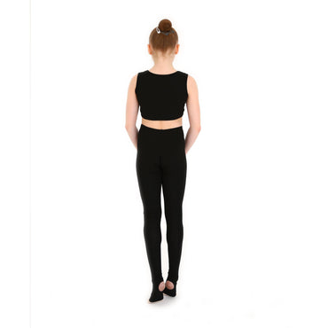 Leggings Pour Gymnastique Rythmique avec Demi-Pied INDIGO Noir