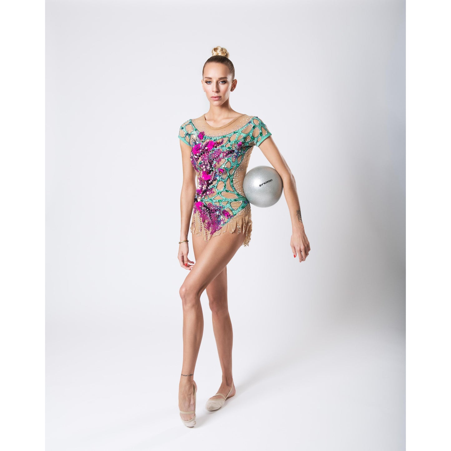 Pelota Metalizada + Glitter 400 g INDIGO 19 cm