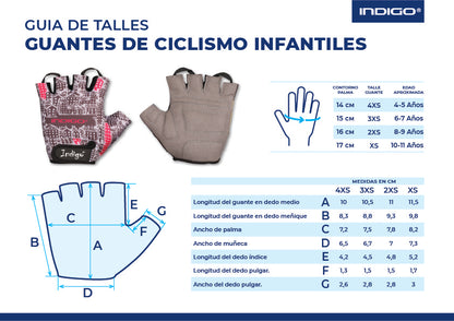 Guantes Ciclismo Infantil BUTTERFLY INDIGO Blanco