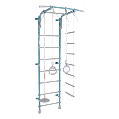 Mur de Gymnastique pour Enfants avec Espalier, Anneaux, Échelle et Balançoire PASTEL1 217*63*52.5 cm