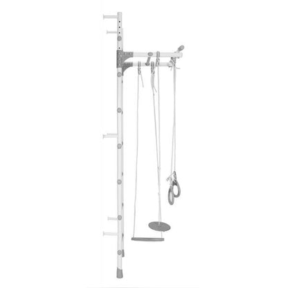 Gimnasio Infantil de Pared con Espaldera, Anillas, Bungee y Columpio VAINILLA 217*64*58 cm