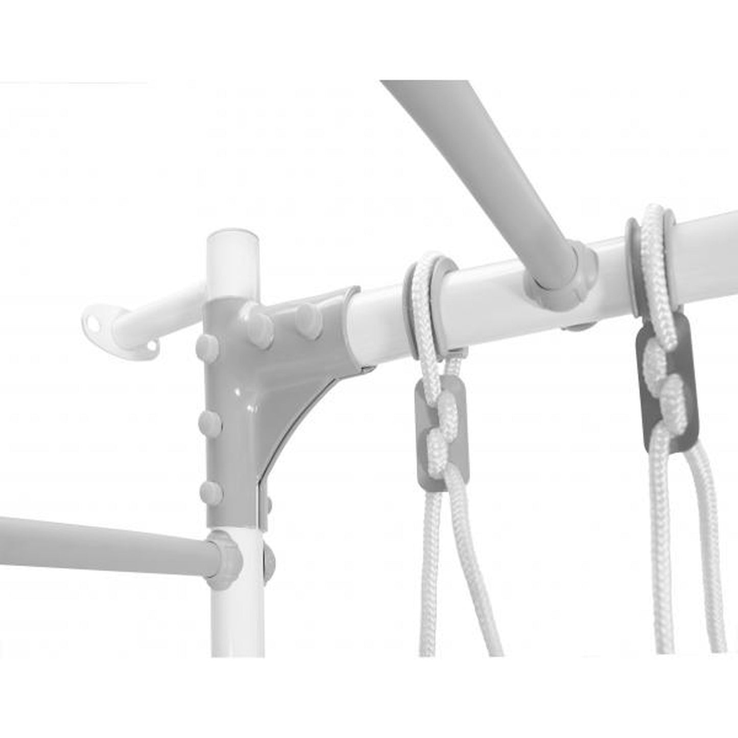 Gimnasio Infantil de Pared con Espaldera, Anillas, Bungee y Columpio VAINILLA 217*64*58 cm