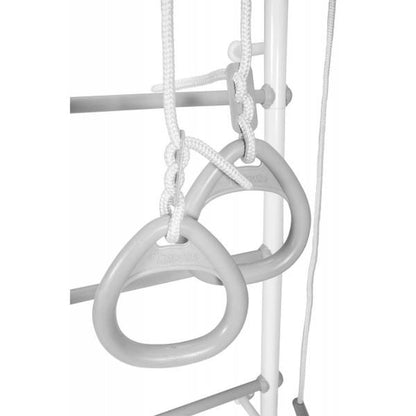 Gimnasio Infantil de Pared con Espaldera, Anillas, Bungee y Columpio VAINILLA 217*64*58 cm